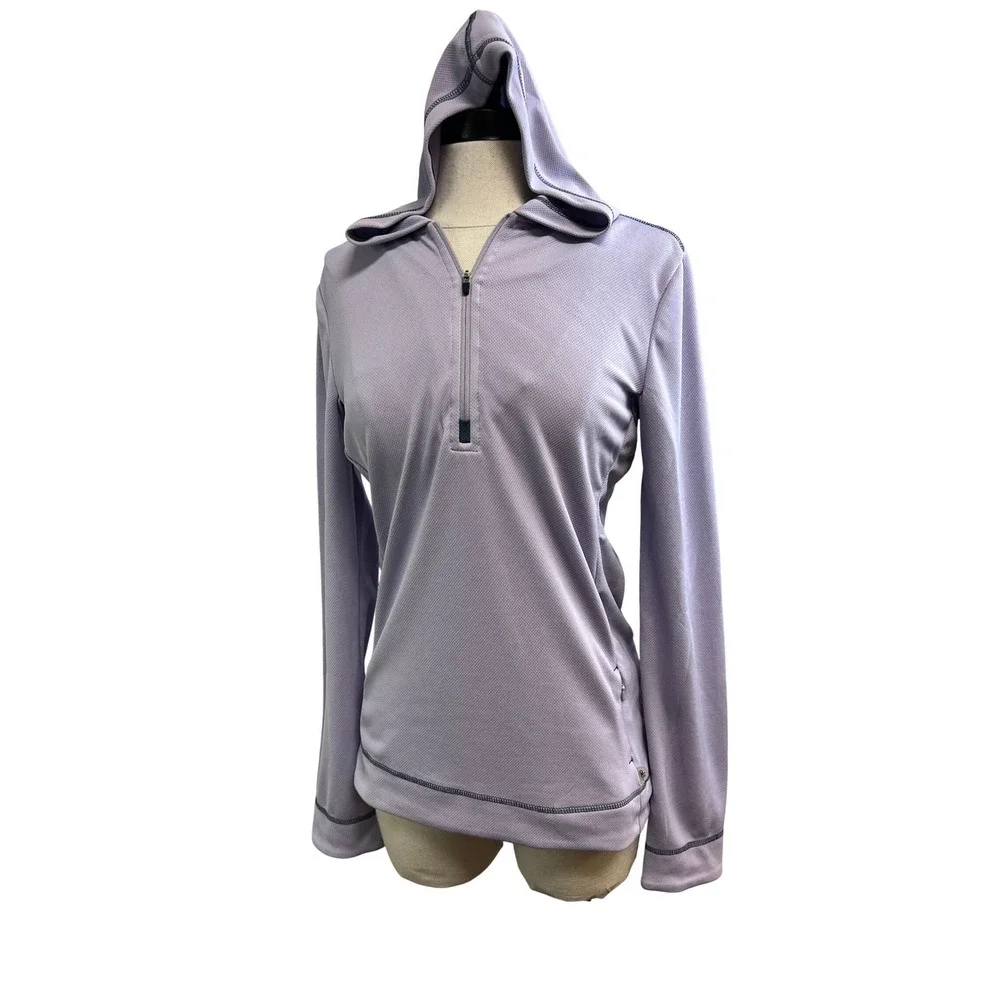 Alo Yoga CoolFit‎ Hoodie Women M Purple Excellent 1/4 Zip Long Sleeve Activewear